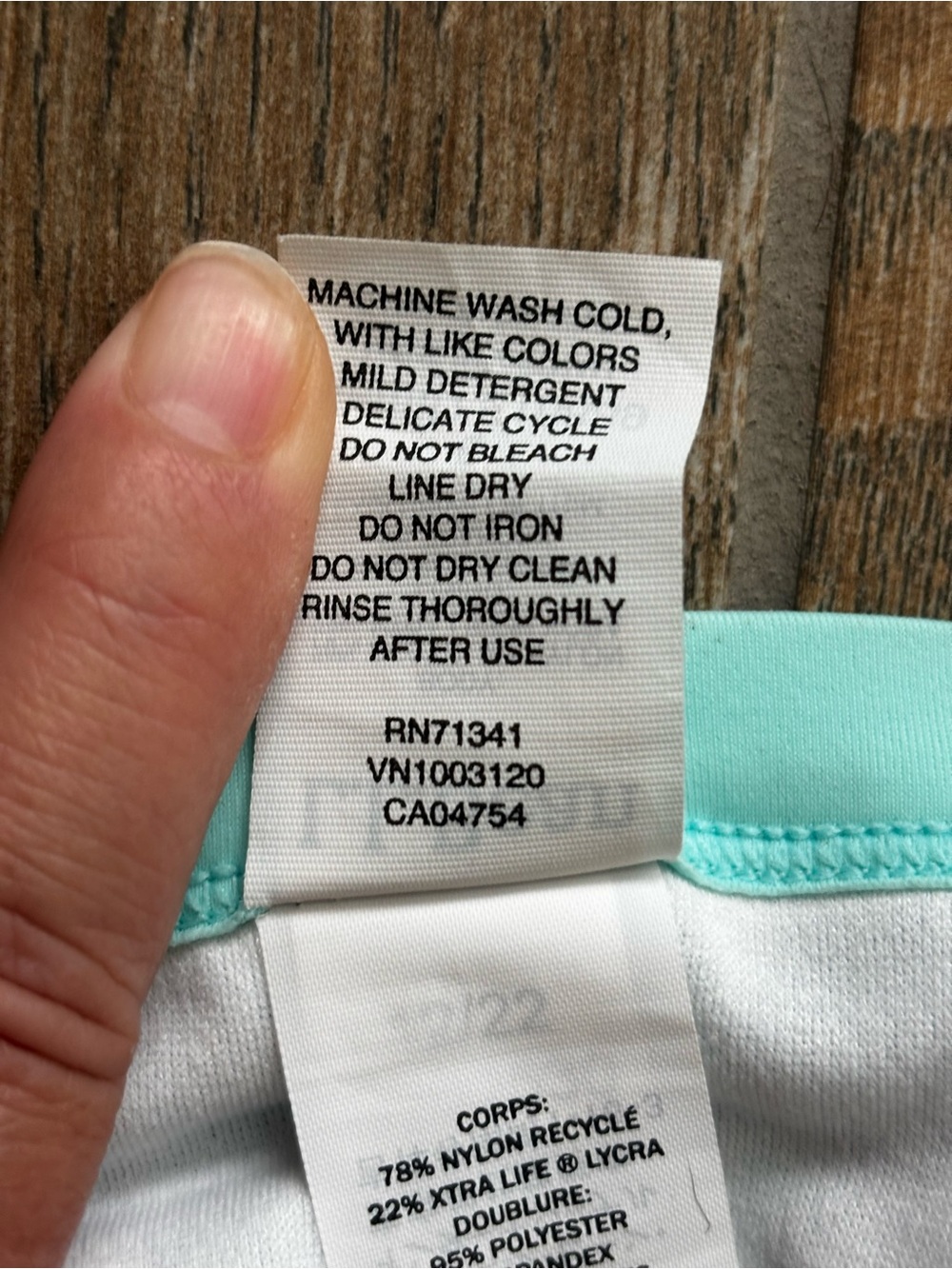 L.L. Bean Turquoise Floral Girls' Two-Piece Reversible Swim Set - Picture 5 of 7
